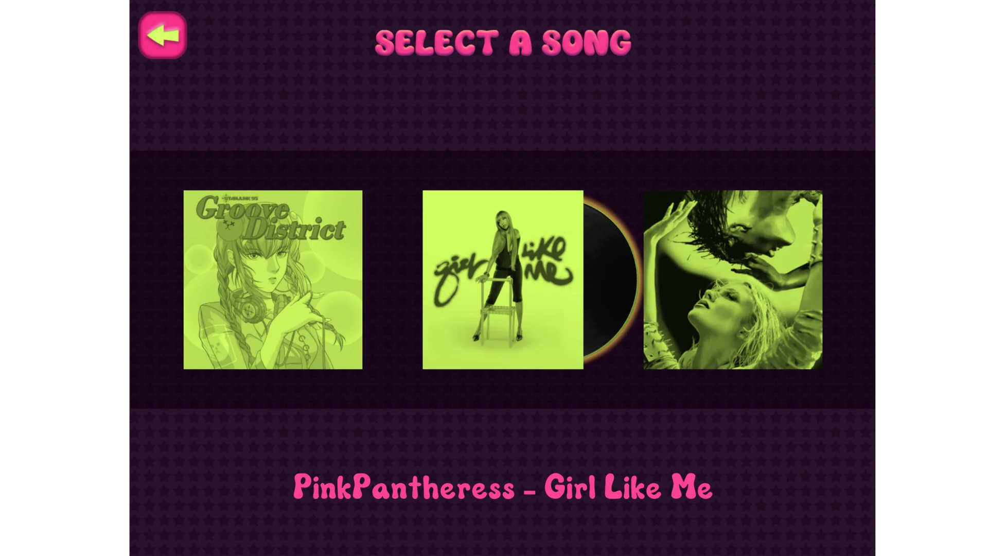 Song select screen